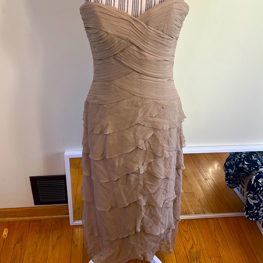 Jovani silk tiered strapless gown, Size 10